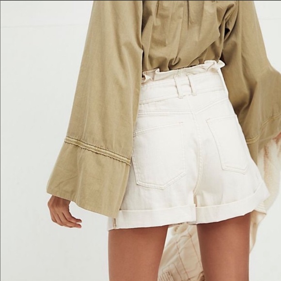 Free People High Waist Nova Denim Paperbag Shorts - Picture 4 of 12